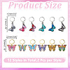 24Pcs 12 Styles Butterfly Alloy Enamel Pendant Locking Stitch Markers HJEW-HY00112-2