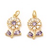 Brass Micro Pave Lilac Cubic Zirconia Pendants X-ZIRC-P086-21G-2