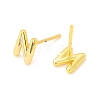 Brass Hollow Out Initial Letter Stud Earrings for Women EJEW-A044-01G-N-2