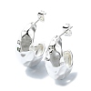 Textured Teardrop Brass Stud Earrings EJEW-D098-02S-1