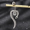 Alloy Rhinestone Snake Curved Barbell Belly Rings LS-AJEW-R007-03P-02-1