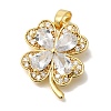 Brass Micro Pave Cubic Zirconia Pendants KK-B122-01A-G-1