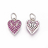 Brass Micro Pave Cubic Zirconia Charms ZIRC-F095-11P-2