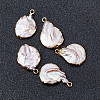 5Pcs Electroplated Natural Keshi Pearl Teardrop Pendants PEAR-HS0001-21-1