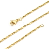 2mm Brass Rope Chain Necklaces for Men Women NJEW-G160-18G-4