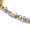 Ion Plating(IP) Two Tone 304 Stainless Steel Arch & Round Link Chain Bracelet BJEW-B078-18GP-2