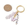 Alloy Acrylic Enamel with Natural Amethyst Keychain KEYC-JKC00805-02-3