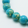 Round Dyed Imperial Jasper Beads Strands X-G-H014-5-1-2