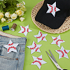 20Pcs Star with Baseball Pattern Computerized Embroidery Cloth Iron on/Sew on Patches PATC-BC0001-27-4
