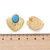 Fan 304 Stainless Steel Synthetic Turquoise Stud Earrings for Women EJEW-U046-17C-G-5