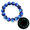 14MM Luminous Handmade Foil Glass Round Beaded Stretch Bracelets LA-CBA41F9-01B-2