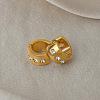 304 Stainless Steel Rhinestone Hoop Earrings for Women BG8206-1-2