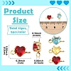15Pcs 3 Colors Brass Pave Cubic Zirconia Heart Connector Charms KK-YW0004-66-2