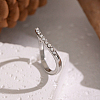 304 Stainless Steel Micro Pave Cubic Zirconia Steel Finger Rings for Women DV2865-2-1