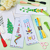 Gorgecraft 4 Sets 4 Styles Lighthouse/Gnome/Christmas Tree DIY Bookmark Cross-Stitch Beginner Kit DIY-GF0009-24-4