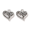 Tibetan Style Filigree Alloy Heart Charms TIBEP-0277-AS-RS-1