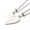 Matching Heart-Shaped Pendant Necklaces Set for Couples NJEW-JN03673-1