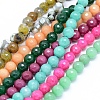 Faceted Natural Agate and Dyed Jade Beads Strands G-F559-06-1