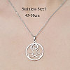 201 Stainless Steel Hollow Yoga Pendant Necklace NJEW-OY002-09-3