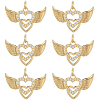 8pcs Brass Micro Pave Cubic Zirconia Pendants KK-BBC0020-22-7