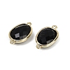 Natural Obsidian Faceted Connector Charms G-K347-11G-16-2