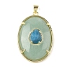 Natural Green Aventurine & Apatite Pendants G-P599-05G-02-1