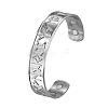 304 Stainless Steel Word Cuff Bangle with Magnetic Iron Beaded FIND-PW0020-15B-P-1