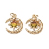 Brass Micro Pave Clear Cubic Zirconia Glass Pendants LS-ZIRC-C024-06G-02-1