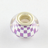 Large Hole Resin Checkered Pattern European Beads X-OPDL-Q129-179A-1