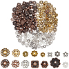 300Pcs 15 Styles Tibetan Style Alloy 4-Petal Bead Caps TIBE-PA0001-21-1