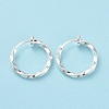 Electroplated Brass Twisted Tubular Hoop Earrings for Women EJEW-G299-01A-S-2