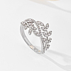 Brass Micro Pave Cubic Zirconia Finger Rings for Women PB9120-8-1