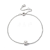 Brass Micro Pave Clear Cubic Zirconia Charms Bracelets BJEW-JB05400-2