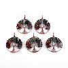 Natural Green Aventurine & Red Aventurine & Quartz Crystal Chips Big Pendants LS-G-S359-186-1
