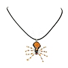 Braided Glass Seed Bead Spider Pendant Necklaces NJEW-MZ00036-02-1