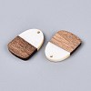 16Pcs 8 Styles Opaque Resin & Walnut Wood Pendants RESI-N053-20-2