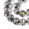 Frosted Handmade Foil Glass Beads Strands FOIL-Q002-02E-3