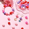 Pink Theme 90Pcs 5 Colors Food Grade Eco-Friendly Silicone Beads SIL-YW0001-43-6