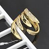 Brass Micro Pave Clear Cubic Zirconia Cuff Rings LS-RJEW-M029-03G-5