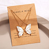 Bohemian Alloy Enamel Butterfly Pendant Necklaces for Women WG0CAA2-01-1