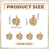 4Pcs Brass Micro Pave Cubic Zirconia Charms KK-LP0004-09G-2