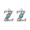 Synthetic Turquoise & Alloy Pendants PALLOY-H146-01AS-Z-1