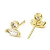 Real 18K Gold Plated Brass Horse Eye Stud Earrings EJEW-L270-19G-02-2