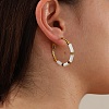 Golden 304 Stainless Steel Hoop Earrings with Enamel SQ2543-2-3