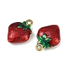 Strawberry 304 Stainless Steel Enamel Pendants STAS-L290-21C-G-2