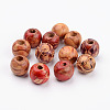Round Printed Wood Beads X-WOOD-R243-13mm-M2-3
