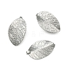 Tarnish Resistant 304 Stainless Steel Leaf Pendants STAS-S040-07P-2
