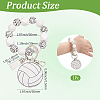 1Pc Printed Acrylic & Faux Suede Tassel Pendant & Wood Bead Keychains HJEW-SP0001-86C-2