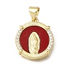 Religion Brass & Clear Cubic Zirconia & Acrylic Pendants KK-G602-05B-04-1