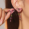 Brass Rhinestone Stud Earrings FS-WG4CB7C-09-1